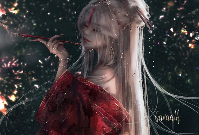 Genshin Impact, video game art, Ningguang (Genshin Impact), Gavaath (Artist), women