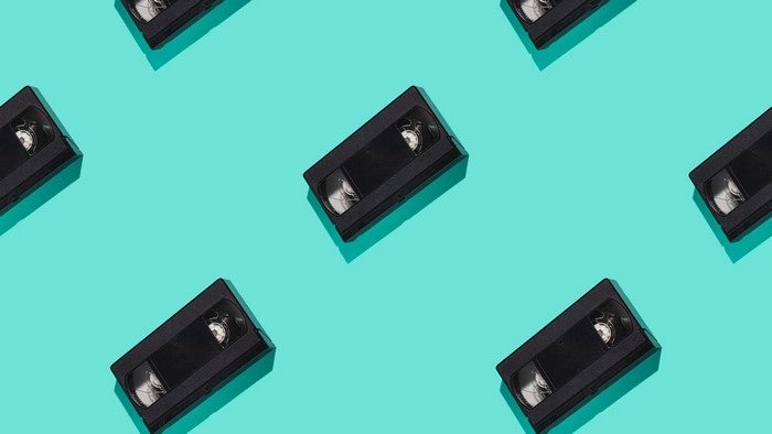 retro style, VHS, video tape, cassette, cyan, cyan background, minimalism, turquoise