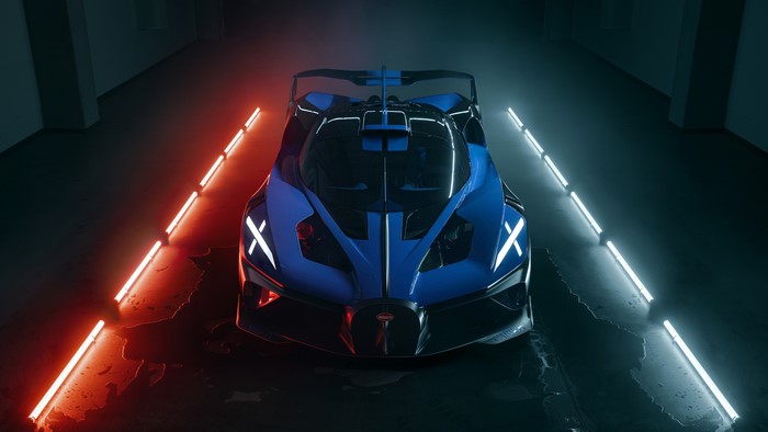 4K, Bugatti, low light, vehicle, Bugatti Bolide, supercars, car, blue cars