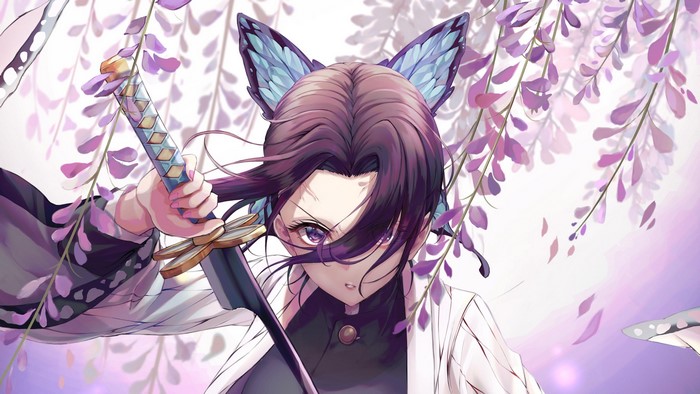 cropped, katana, anime girls, Japanese clothes, Kochou Shinobu, Kimetsu no Yaiba, csc00014