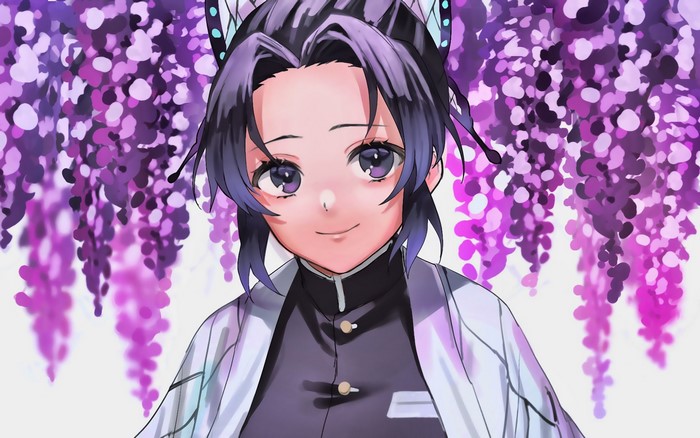 Kochou Shinobu, Japanese clothes, anime girls, Kimetsu no Yaiba