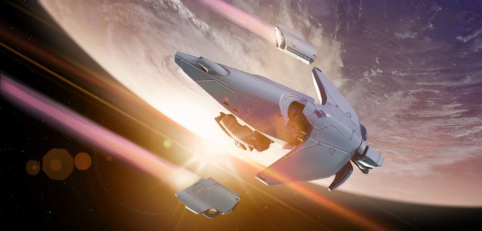 space, spaceship, planet, science fiction, Emilio Romero, vehicle, digital art