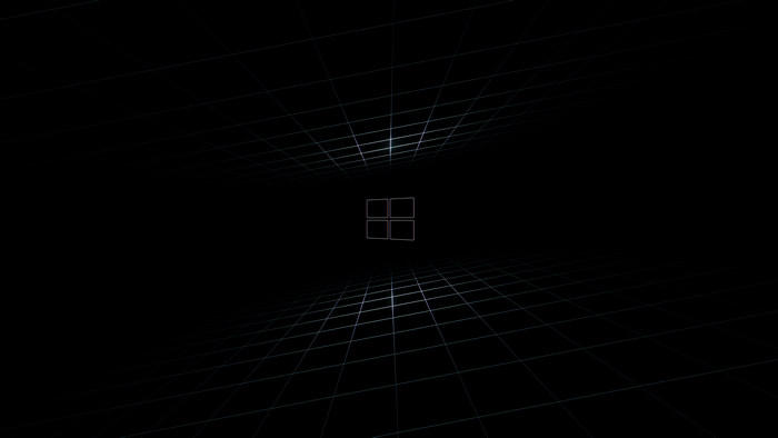 4K, logo, Microsoft, wireframe, minimalism, black background, operating system, black, grid, Microsoft Windows, Windows 10