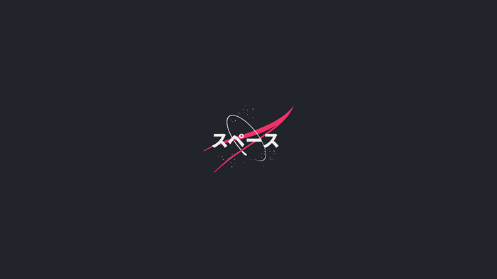 4K, space, NASA, minimalism, digital art, logo, Japanese, digital