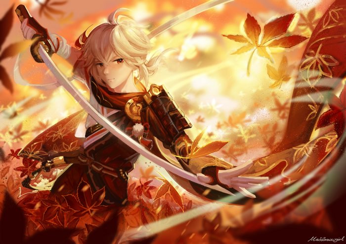 Kaedehara Kazuha Autumn Leaves Genshin Impact