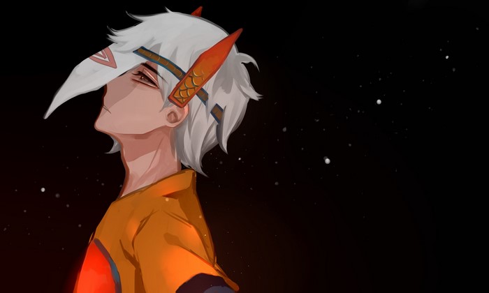 silver hair, mask, anime, anime girls