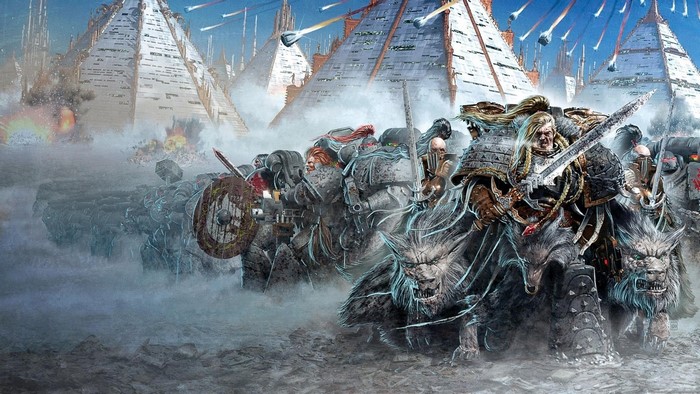 Warhammer 40,000, science fiction, space wolves, Warhammer