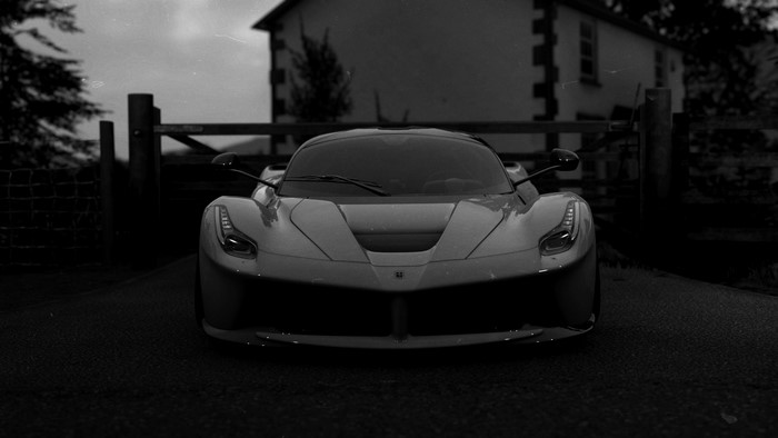 4K, Forza Horizon 4, Ferrari, video games, car, vehicle, monochrome, Ferrari LaFerrari
