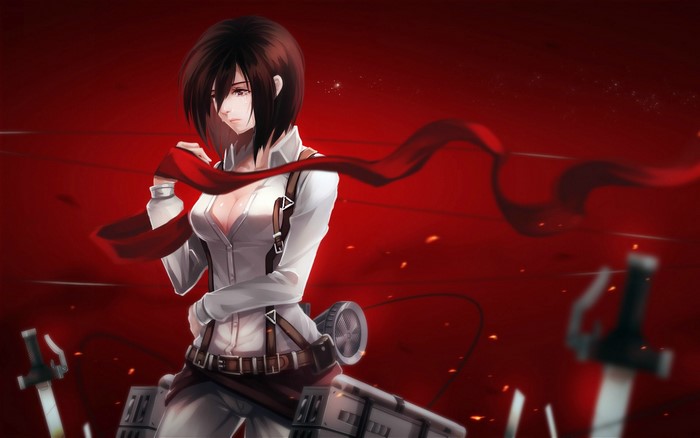Shingeki no Kyojin, Mikasa Ackerman, anime girls, anime games