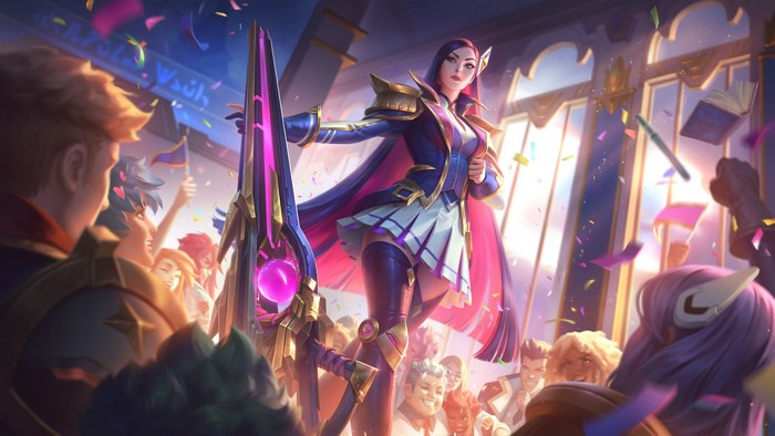 4K, video games, video game art, women, Caitlyn (League of Legends), Battle Academia, League of Legends: Wild Rift, League of Legends, Caitlyn, game art