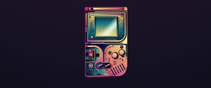 GameBoy, colorful, simple background, Nintendo, video game art