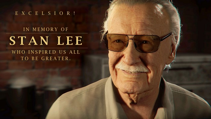 4K, Sony Playstation, Playstation 5, Marvel Comics, video game characters, in memoriam, Stan Lee, PlayStation, glasses, Spider-Man (2018)