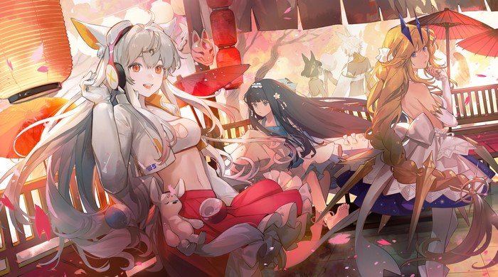 4K, anime girls, anime, Noir (artist)