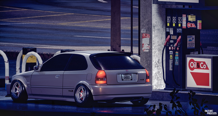 4K, gas stations, NFS 2015, VTEC, silver cars, Honda Civic, white, video games, honda civic type r, Honda, Need for Speed, car, vehicle, screen shot