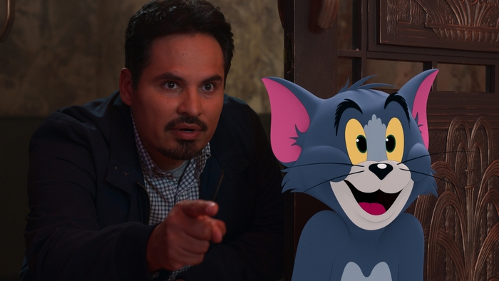 Michael Peña and Tom from Tom and Jerry