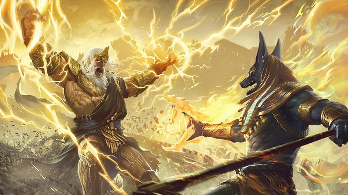 Anthro, Anubis, Zeus, mythology, fighting