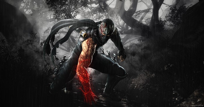 4K, video game art, video games, Ninja Gaiden, selective coloring, Ryu