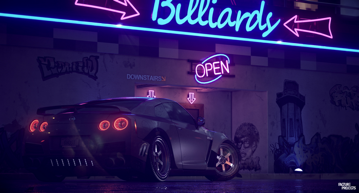 4K, car, billards, grey cars, Nissan GT-R 2017, NFS 2015, Nissan skyline GT-R R32, Need for Speed, Nissan GT-R