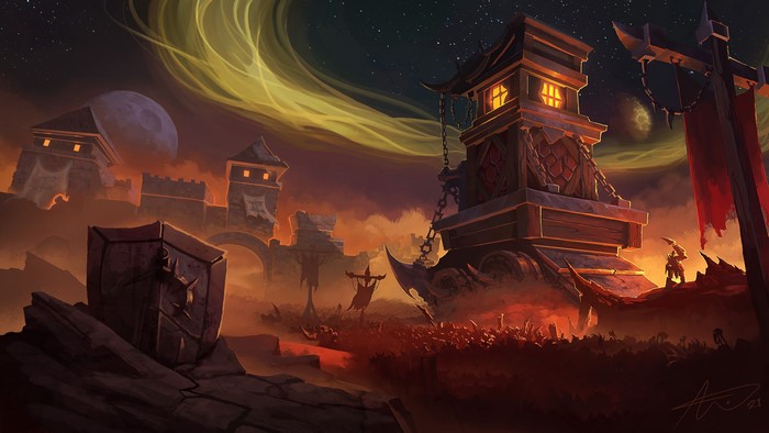 4K, Warcraft III, Warcraft, landscape, World of Warcraft, digital art, battle, Forange, artwork