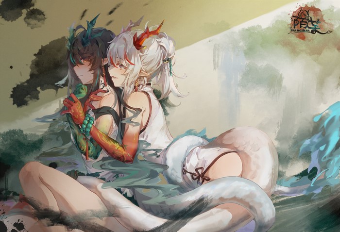 Moyu Marginal, anime, yuri, Dusk (Arknights), Nian(Arknights), Arknights