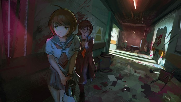 Qosic, anime girls, Danganronpa, anime