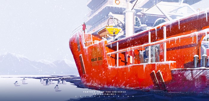 4K, anime, penguins, yayan, ship, antarctic, Sora yori mo Tooi Basho, Arctic