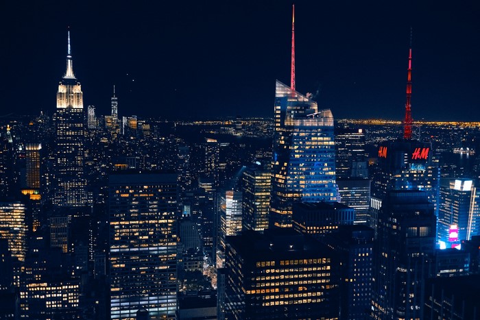 lights, New York City, city lights, city, skyline, Manhattan, night, Empire State Building