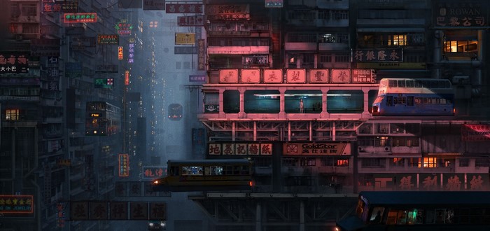 digital art, artwork, cyber city