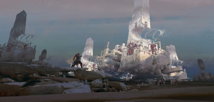 fantasy art, castle, digital art, artwork