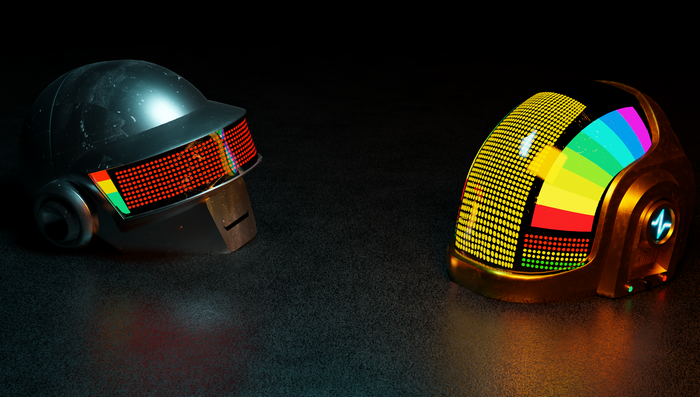 digital, Daft Punk, digital art, helmet, Blender