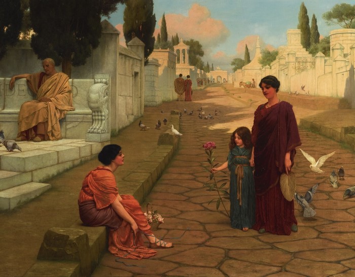 artwork, classic art, painting, women, Greece, birds, Greek
