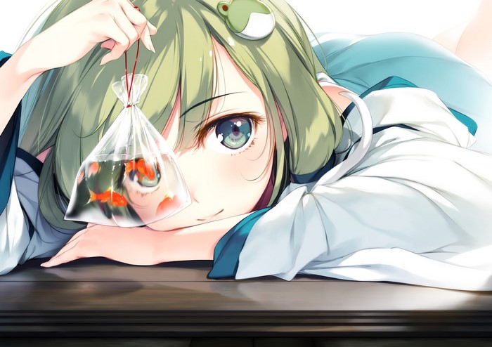 anime girls, Kochiya Sanae, Touhou, ke-ta