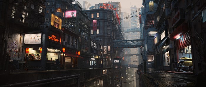 4K, ultrawide, cyberpunk, 4K