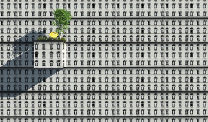 trees, 3D Blocks, texture, digital art, building, CGI