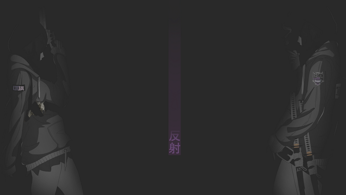futuristic, katana, selective coloring, dark background, fan art, texture, anime girls, Japanese Art, monochrome, minimalism, anime, illustration