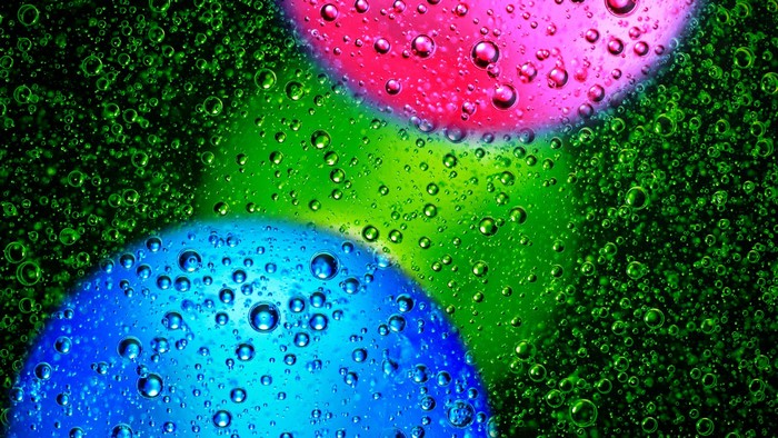 photography, pink, underwater, blue, sphere, closeup, bubbles, green, circle