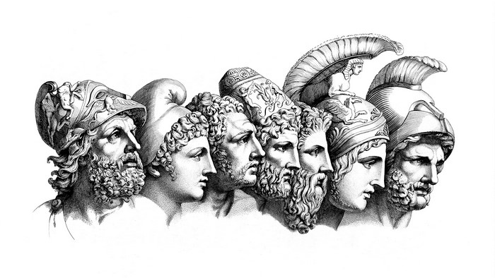 sketches, Wilhelm Tischbein, Greek heroes from the Iliad, Greek mythology, ancient greece
