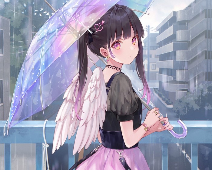 Fukahire Sanba with Umbrella and Wings