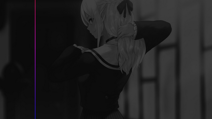 gradient, anime girls, dark, monochrome, minimalism