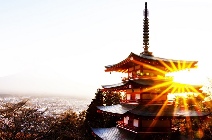 4K, tower, sunlight, pagoda, Japan, temple
