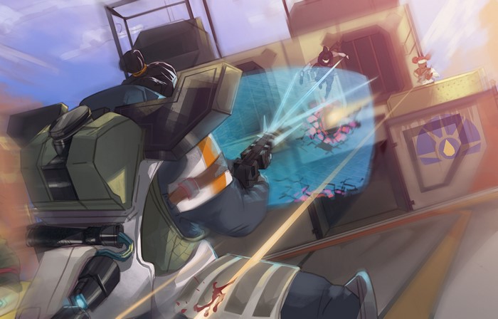 Gibraltar in action during Apex Legends battle