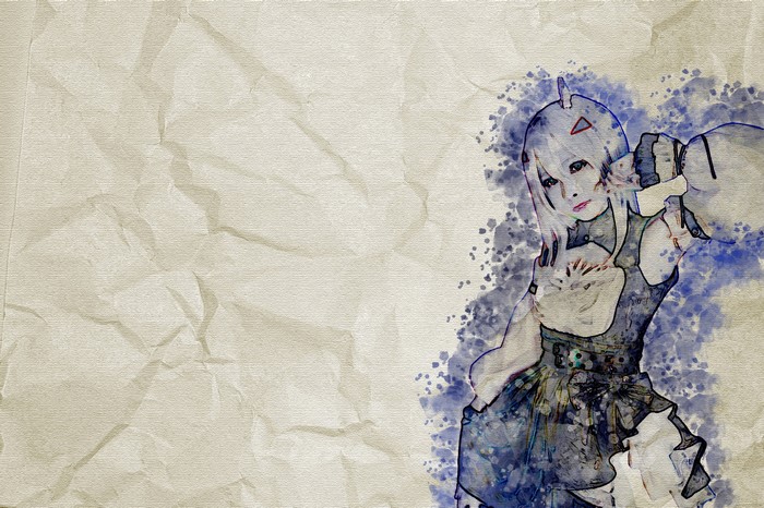 blue, painting, cosplay