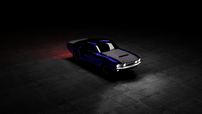 car, digital art, Blender, vehicle, CGI, blue cars