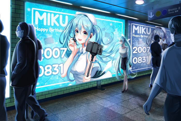 Hatsune Miku, anime girls, Gongha, Vocaloid, open mouth, twintails