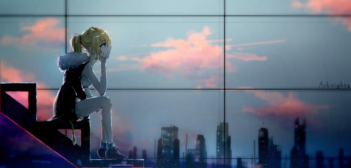 4K, blonde, shiro no kitsune, Siege(Arknights), Arknights, ponytail, anime girls, anime
