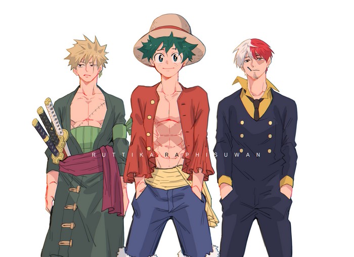 4K, Boku no Hero Academia, anime, Deku, Bakugō Katsuki, anime boys