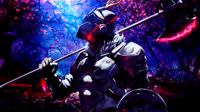 Goblin Slayer in Armor with Axe and Shield