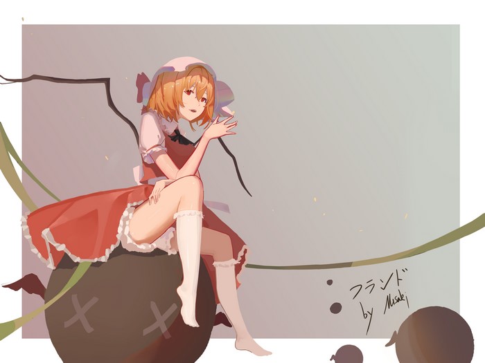 4K, anime girls, anime, Touhou, Flandre Scarlet, misakisutsu