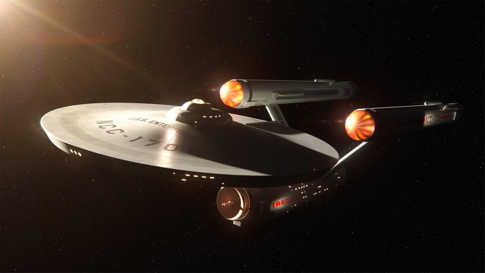 USS Enterprise NCC-1701, digital art, CGI, render, spaceship, science fiction, vehicle, Star Trek
