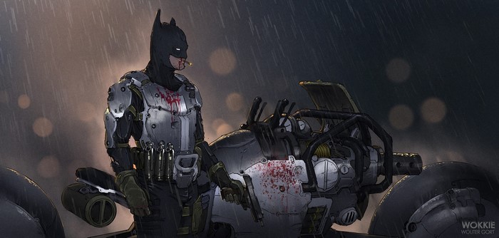 smoking, artwork, Wouter Gort, Batman